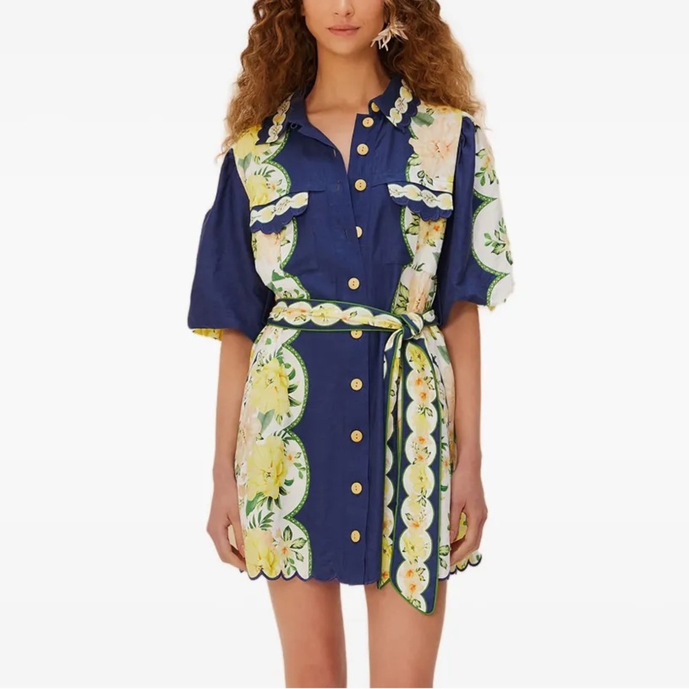 FARM Rio Amazon Garden Cream Mini Dress NWT Sz XS Extra Small